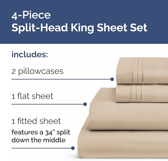 Split Head King Sheets Set - Image 2