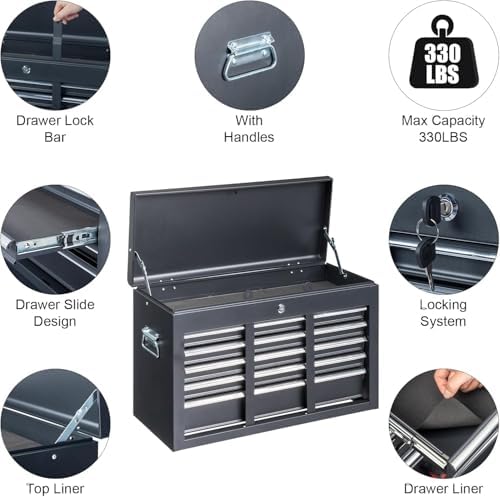 metal tool box organizer | lockable tool chest, package contents