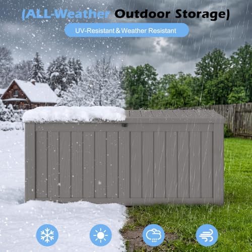 outdoor storage box waterproof, 160 gallon deck box, side view