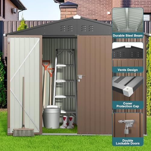 gizoon 8 x 6 ft outdoor storage shed, package contents