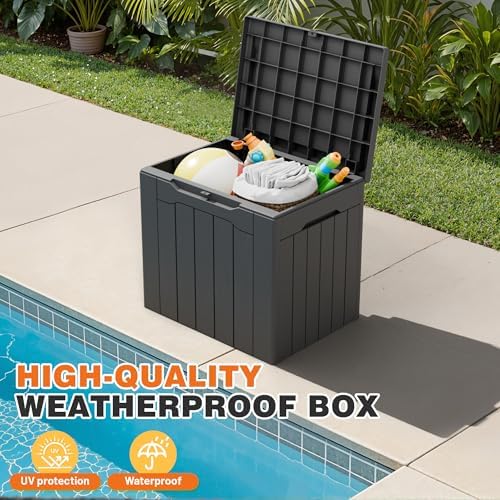 32 gallon deck box outdoor indoor waterproof storage, package contents