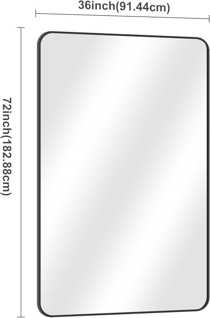 60" x 36"Bathroom Mirror, Matte Black Wall Mirror - Image 5