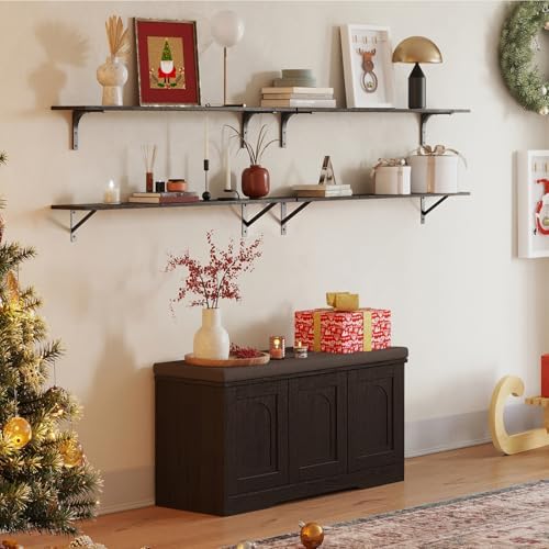 dinzi lvj shoe storage bench with cushion, door shown in use