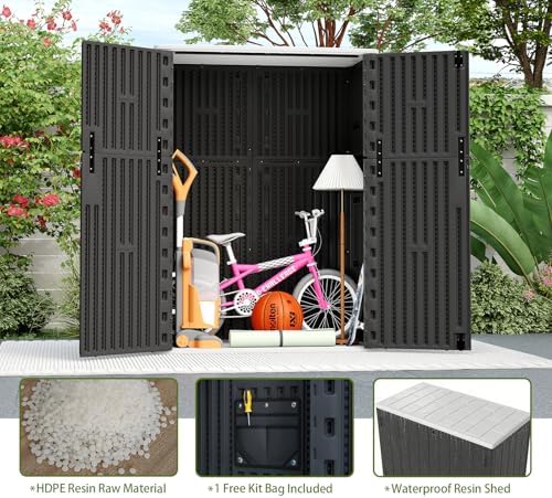 zzm 57 cu.ft outdoor storage shed with floor, package contents