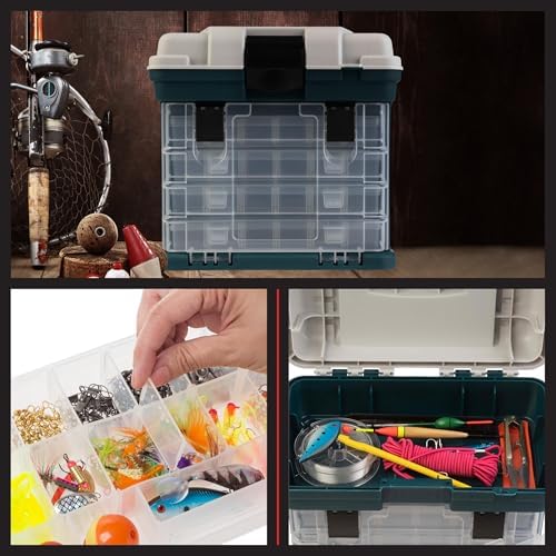 stalwart portable tool box small parts organizer, gray on a desk or shelf