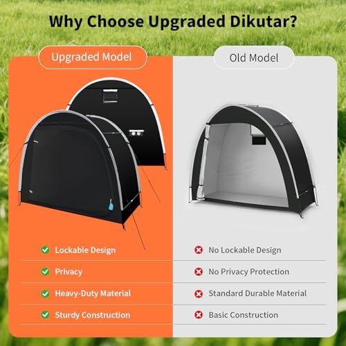 anti-theft bike storage tent, pu5000 waterproof shed for showing dimensions