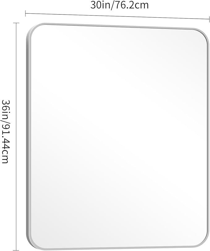 30" x 36"Bathroom Mirror, Decorative Rectangular Vanity Mirror - Image 3