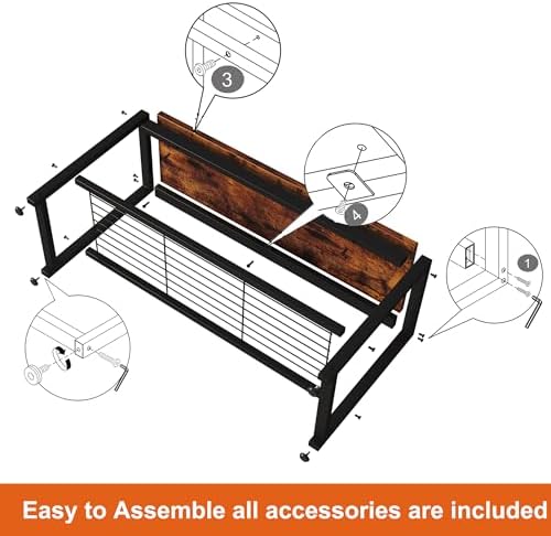 homefort shoe bench, modern industrial shoe storage bench, view 9