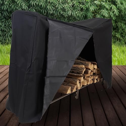 sunnydaze 6-foot firewood log rack cover, black, package contents