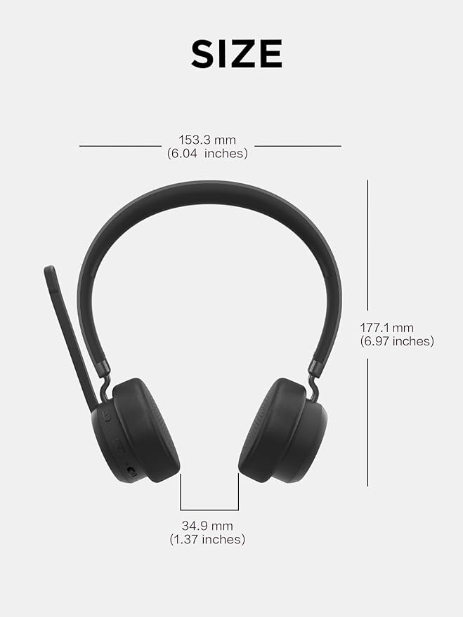 Lenovo Wireless VoIP Headset Teams Certified, Noise-Canceling Mic, USB-A - Image 7