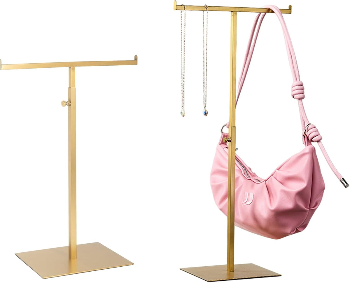 Purse Display Stand Jewelry Towers 2 Packs Stainless Steel Bag Stand Tabletop