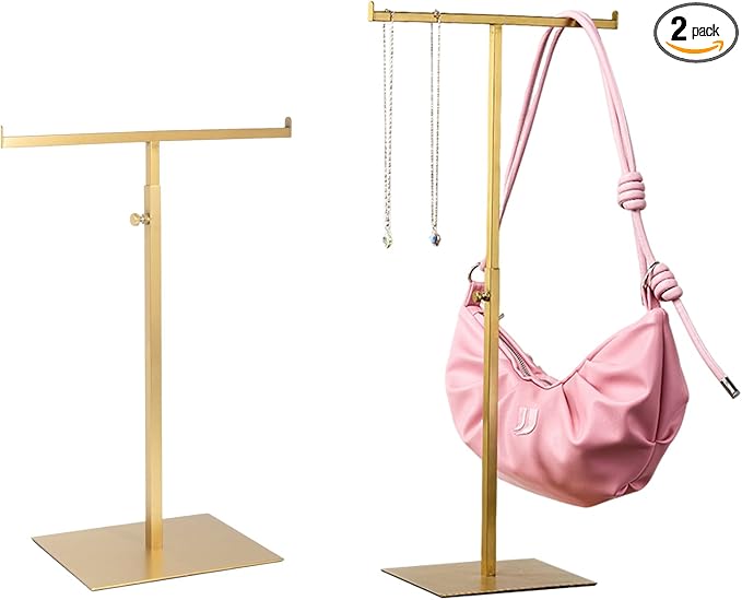 Purse Display Stand Jewelry Towers 2 Packs Stainless Steel Bag Stand Tabletop by MCKECHSIONDISPLAYWORLDWIDE