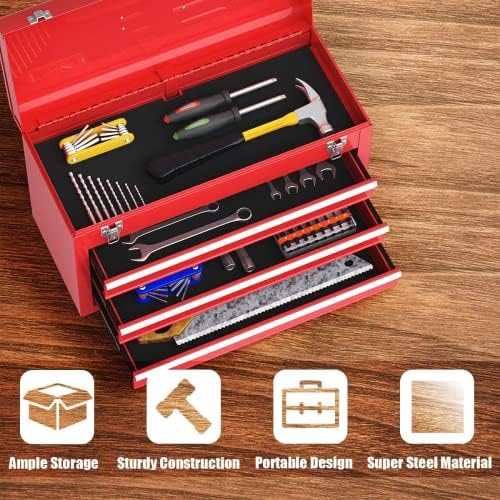 ironmax portable tool box, lockable steel tool chest shown in use