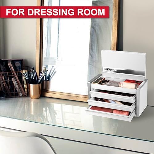 p.i.t. mini tool box,3 drawers small metal toolbox, side view