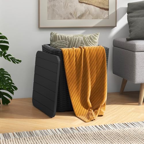 tangkula 11.5 gallon water-proof deck box, outdoor patio shown in use