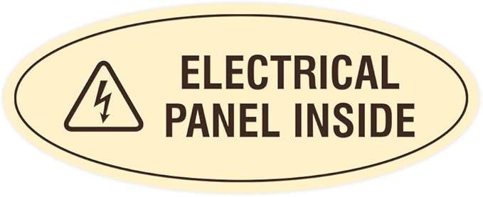 Signs ByLITA Oval Electrical Panel Inside Sign by SignsByLITA