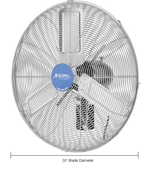 Global Industrial Deluxe Wall Mount Fan, Fixed and Oscillating Head, 3 Speed - Image 9