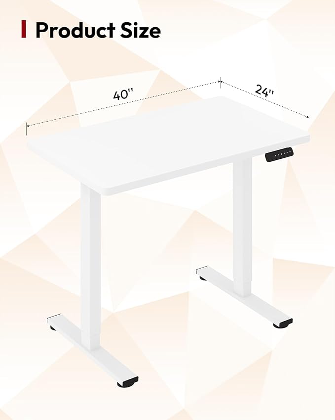 SANODESK Electric Standing Desk 40 x 24 Inches Whole-Piece Desktop Height - Image 3