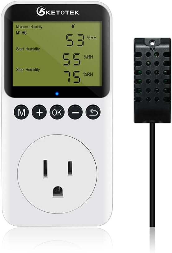 KETOTEK Digital Humidity Controller Outlet Plug by KETOTEK