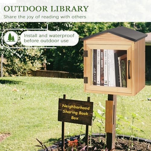 outdoor library outdoor book box storage, 13x11x16 inch on a desk or shelf