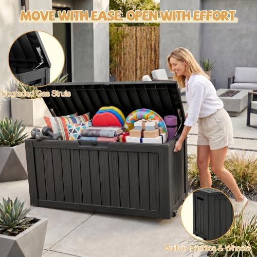 efu outdoor storage box waterproof,150 gal gen 2, close-up detail
