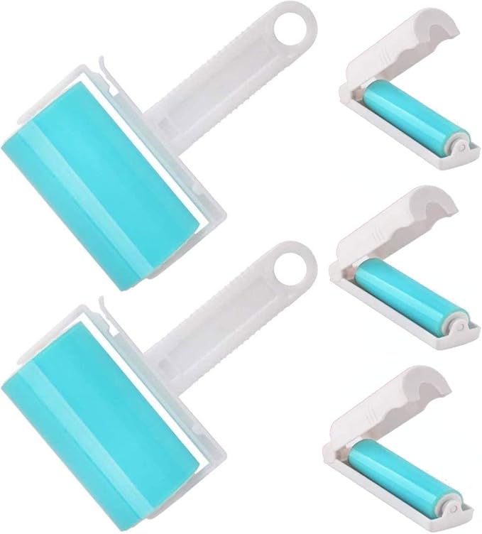 Lint Roller 5 Pack, Reusable Washable Lint Roller Sticky Gel Lint Remover Pet by NUOBUT
