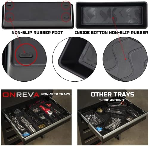onreva tool box organizer tray divider set, extra, close-up detail