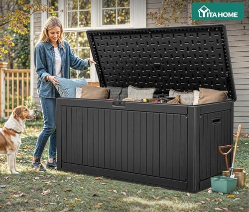 yitahome 320 gallon extra large deck box, view 9