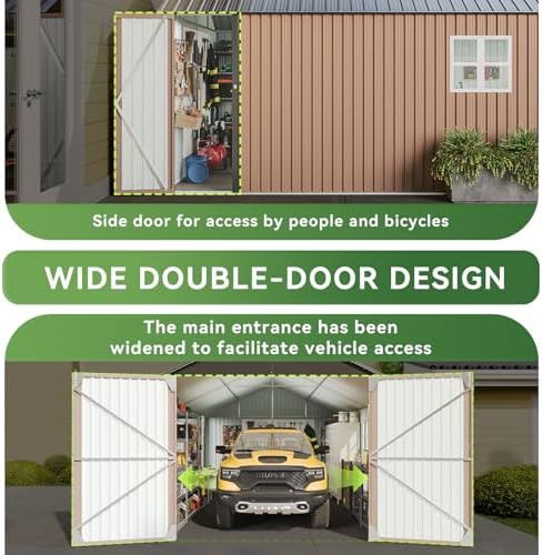 aoxun 12'x20' carport shed outdoor metal storage sheds, package contents