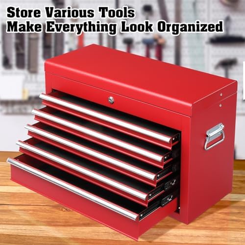 winado 24" metal portable tool box with 5, side view