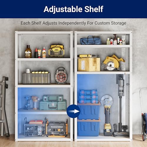 fleximounts 117"l modular garage storage cabinet with workbench showing dimensions