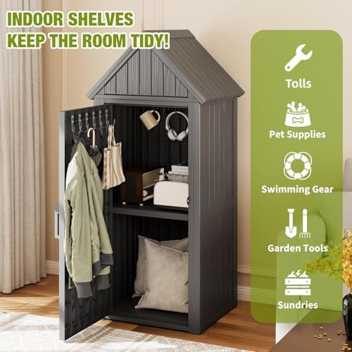 outdoor storage shed – sturdy resin with sloping, view 9