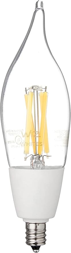 WiZ Clear 40W BA11 Tunable White Filament LED Smart Candle-Shaped Bulb - Image 4