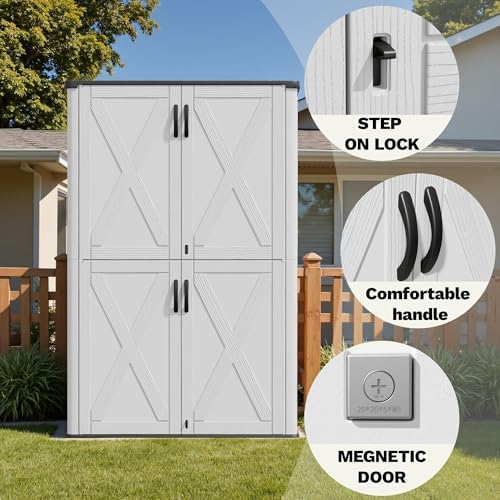 devoko 50 cu ft plastic outdoor storage cabinet, close-up detail