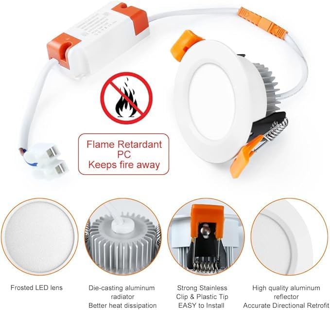 inShareplus 2 Inch LED Recessed Lighting, Downlight Dimmable 3W, 5000K Daylight - Image 3