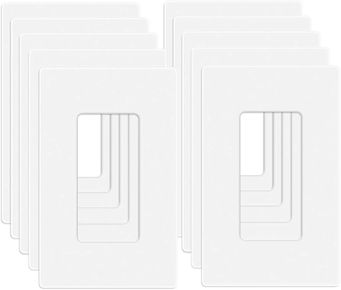 MLLIZH 20 Pack 1-Gang Screwless Wall Plate, Outlet Cover Plates, 4.57” H x by MLLIZH