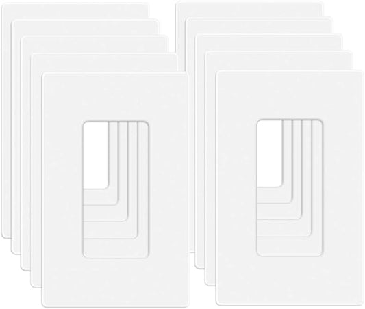 MLLIZH 20 Pack 1-Gang Screwless Wall Plate, Outlet Cover Plates, 4.57” H x by MLLIZH