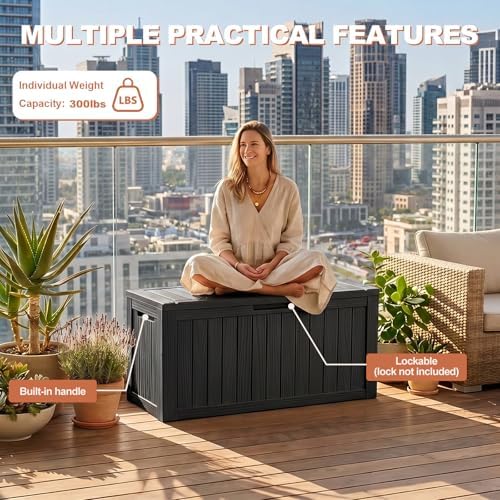efu outdoor storage box 150 gallon deck box, package contents
