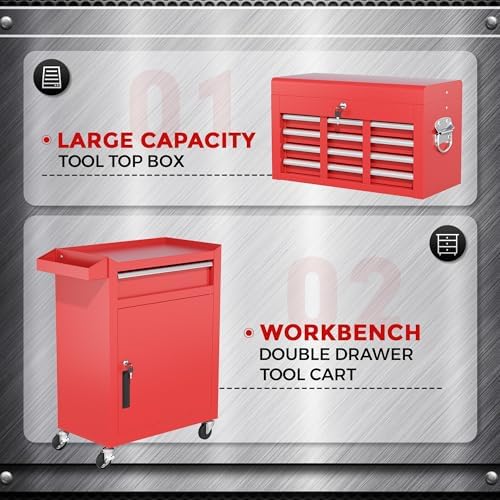 intergreat tool chest, 5 drawers rolling tool chest on a desk or shelf