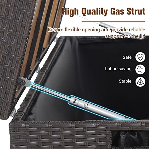 happygrill patio storage bench rattan wicker deck box, package contents