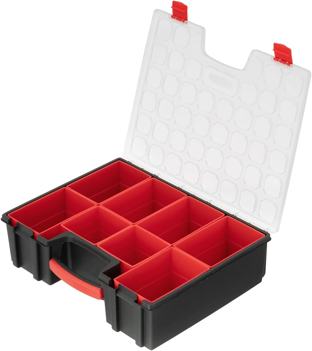 intertool hardware organizer with 8 deep removable bins, main product view