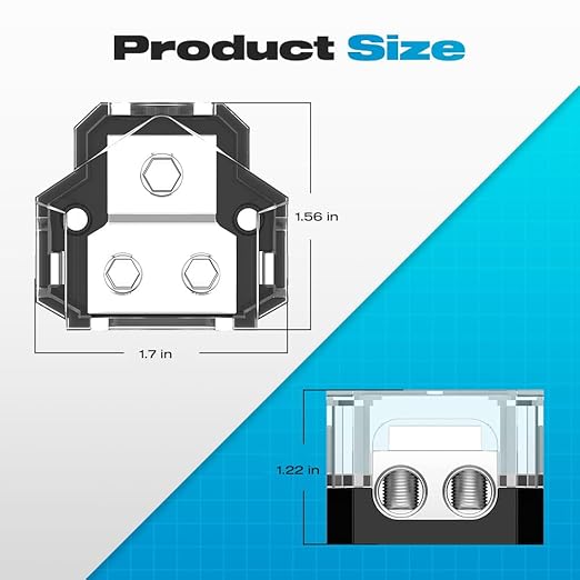 Distribution Block, Malictele 2 Way Power Distribution Block 1x 0/2/4 Gauge - Image 2