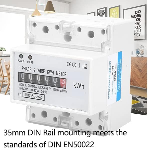 Watris Veiyi DDM75S 10-40A Single Phase KWH Meter, 4P Din Rail Energy Meter - Image 6