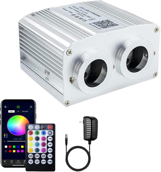 AZIMOM Dual Port 16W Twinkle Fiber Optic Starlight Box Sound Activated RGBW by AZIMOM
