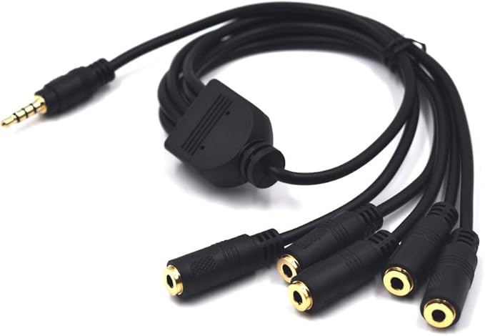 Kework 12 Inch 1/8” 3.5mm TRRS Splitter Audio Cable, 1 Male to 5 Female 3.5mm - Image 5