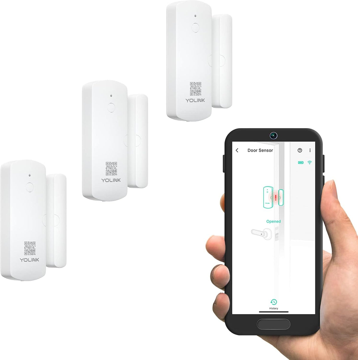 YoLink LoRa Smart Door & Window Sensor 3-Pack: Door Left-Open Reminders
