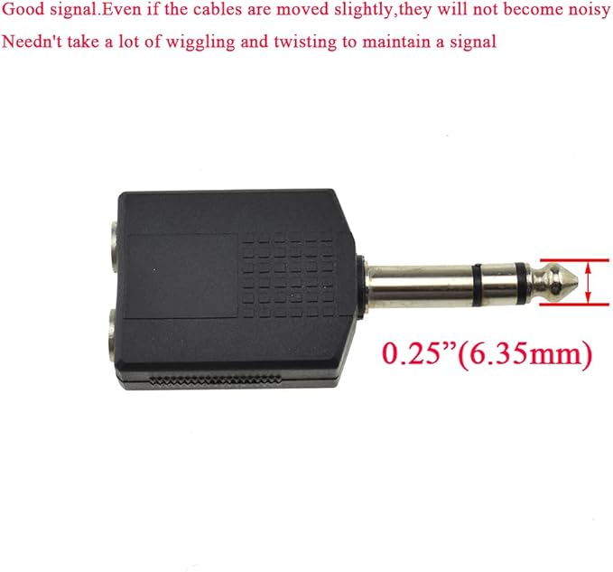 HAHIYO 6.35 M-2x6.35 F-TRS Stereo Plug Interconnect Audio One Male 6.35mm and - Image 2