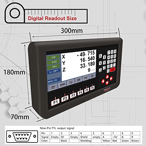 3 Axis DRO Digital Readout for Milling Machine Lathe Machine 3pcs Magnetic - Image 5