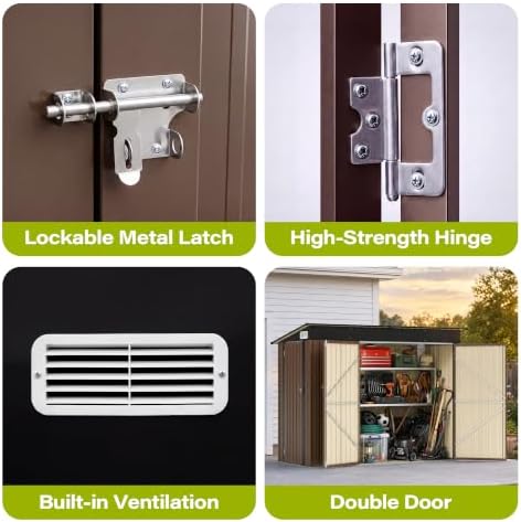 lausaint home 8 x 4 ft outdoor storage, package contents