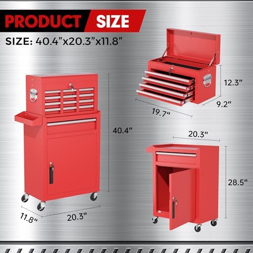 intergreat tool chest, 5 drawers rolling tool chest, close-up detail